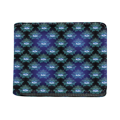 Lotus Eye of Providence Pattern Print Bifold Wallet