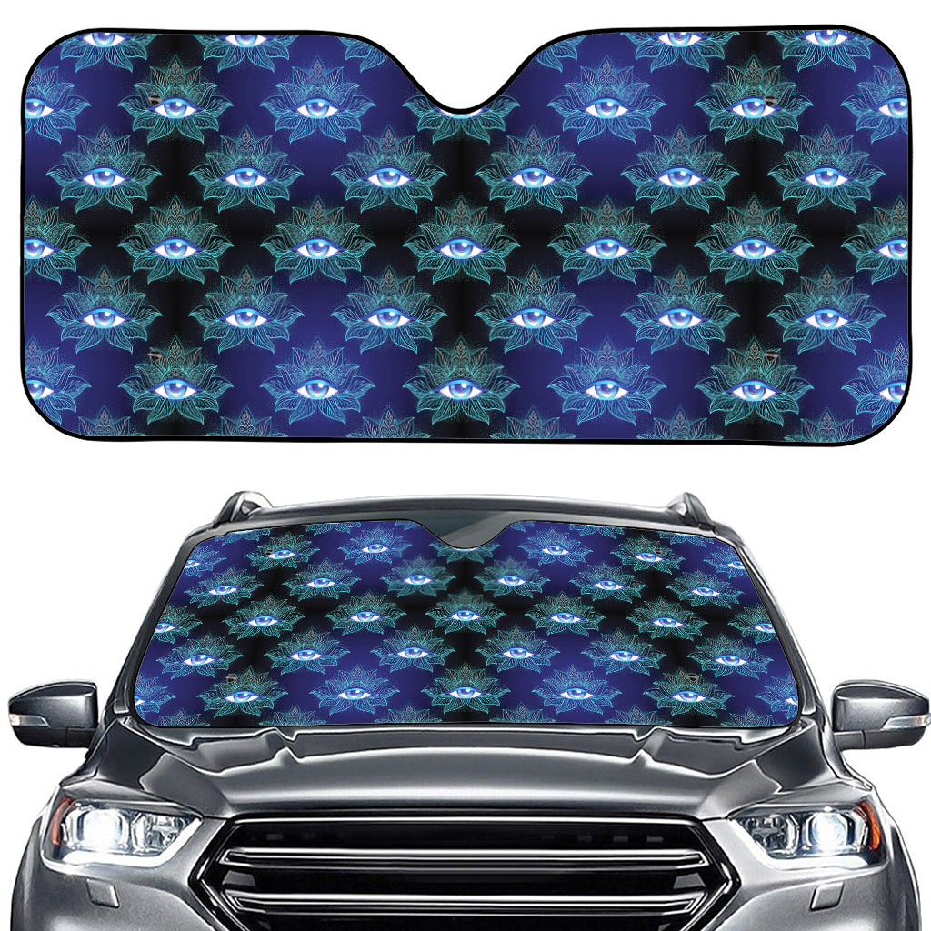 Lotus Eye of Providence Pattern Print Car Windshield Sun Shade