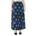 Lotus Eye of Providence Pattern Print Chiffon Maxi Skirt