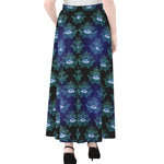 Lotus Eye of Providence Pattern Print Chiffon Maxi Skirt