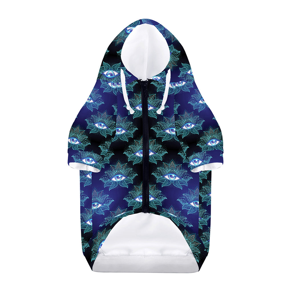 Lotus Eye of Providence Pattern Print Dog Zip Up Hoodie