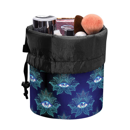 Lotus Eye of Providence Pattern Print Drawstring Makeup Bag