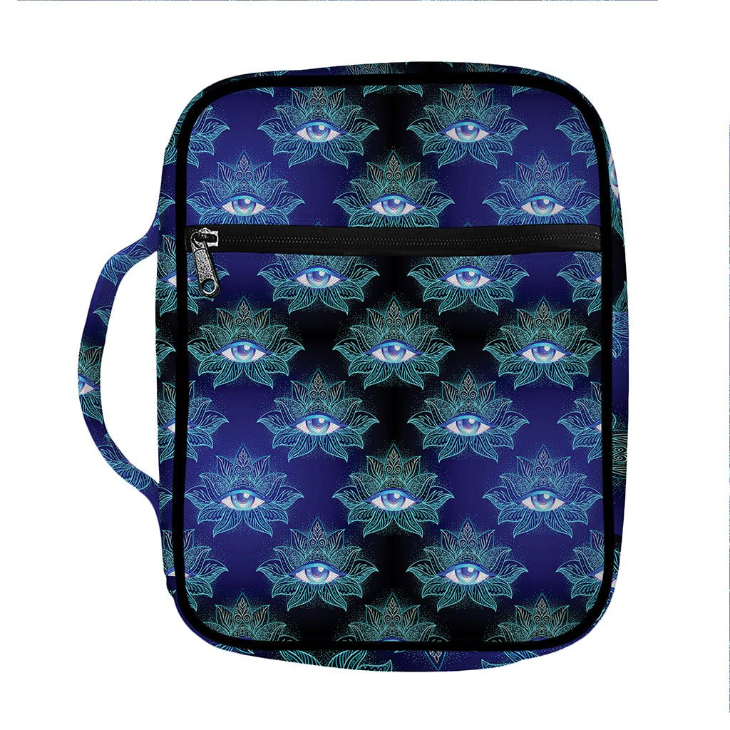 Lotus Eye of Providence Pattern Print Front Pocket Bible Bag