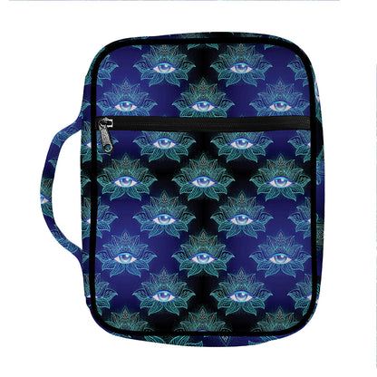Lotus Eye of Providence Pattern Print Front Pocket Bible Bag