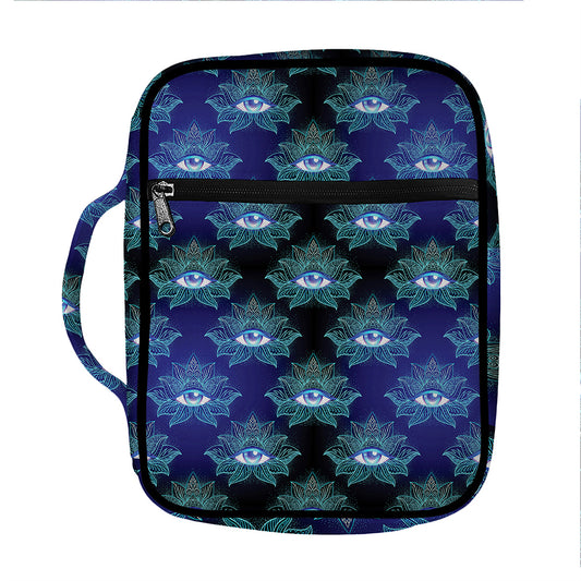 Lotus Eye of Providence Pattern Print Front Pocket Bible Bag
