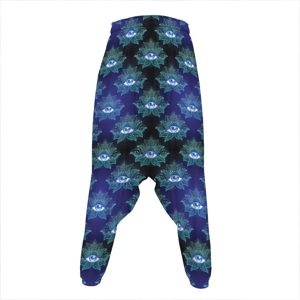 Lotus Eye of Providence Pattern Print Hammer Pants