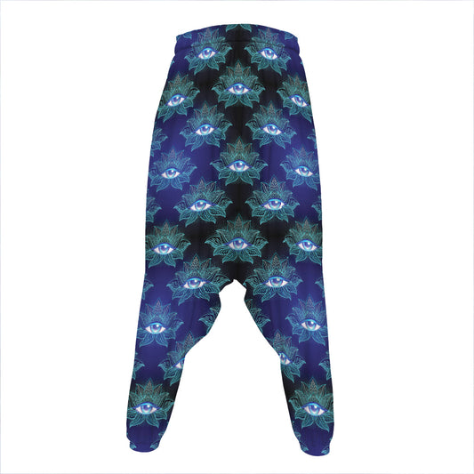 Lotus Eye of Providence Pattern Print Hammer Pants