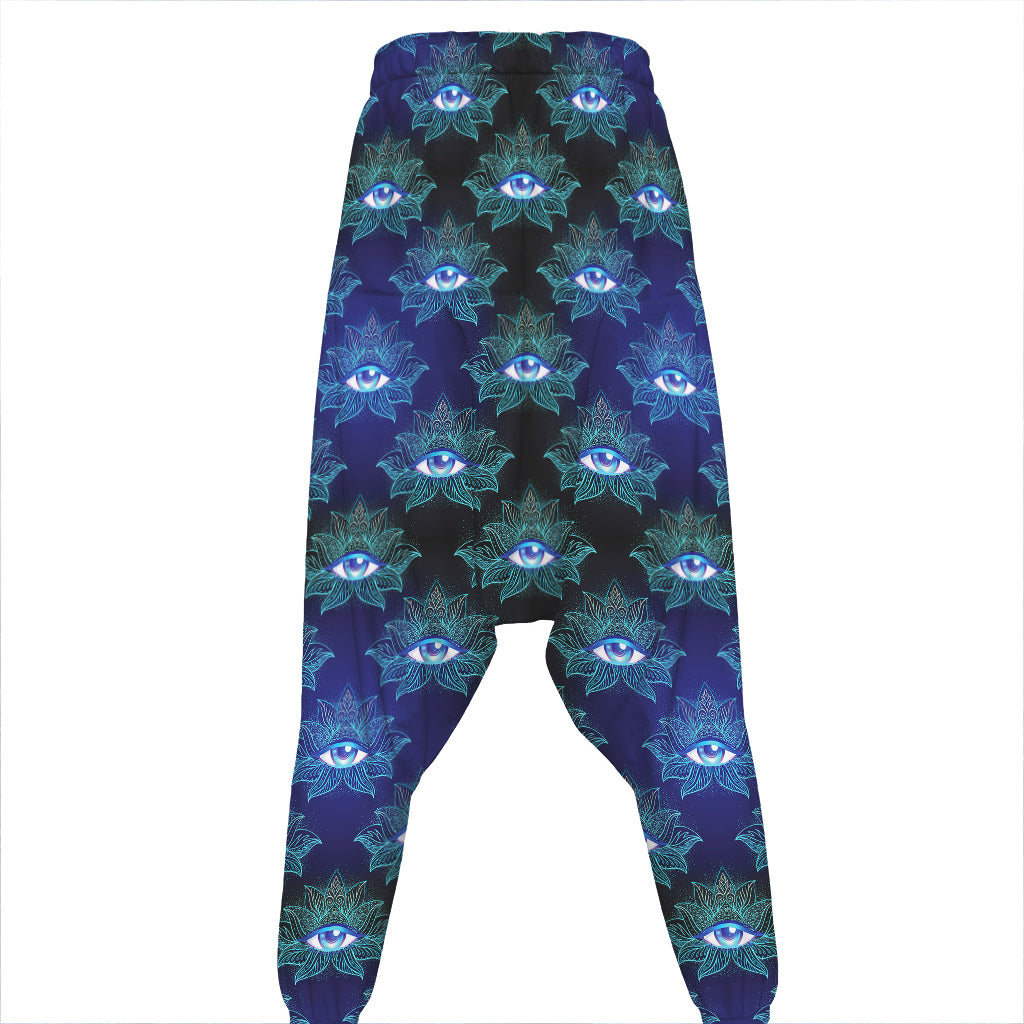 Lotus Eye of Providence Pattern Print Hammer Pants