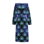 Lotus Eye of Providence Pattern Print Hooded Bathrobe