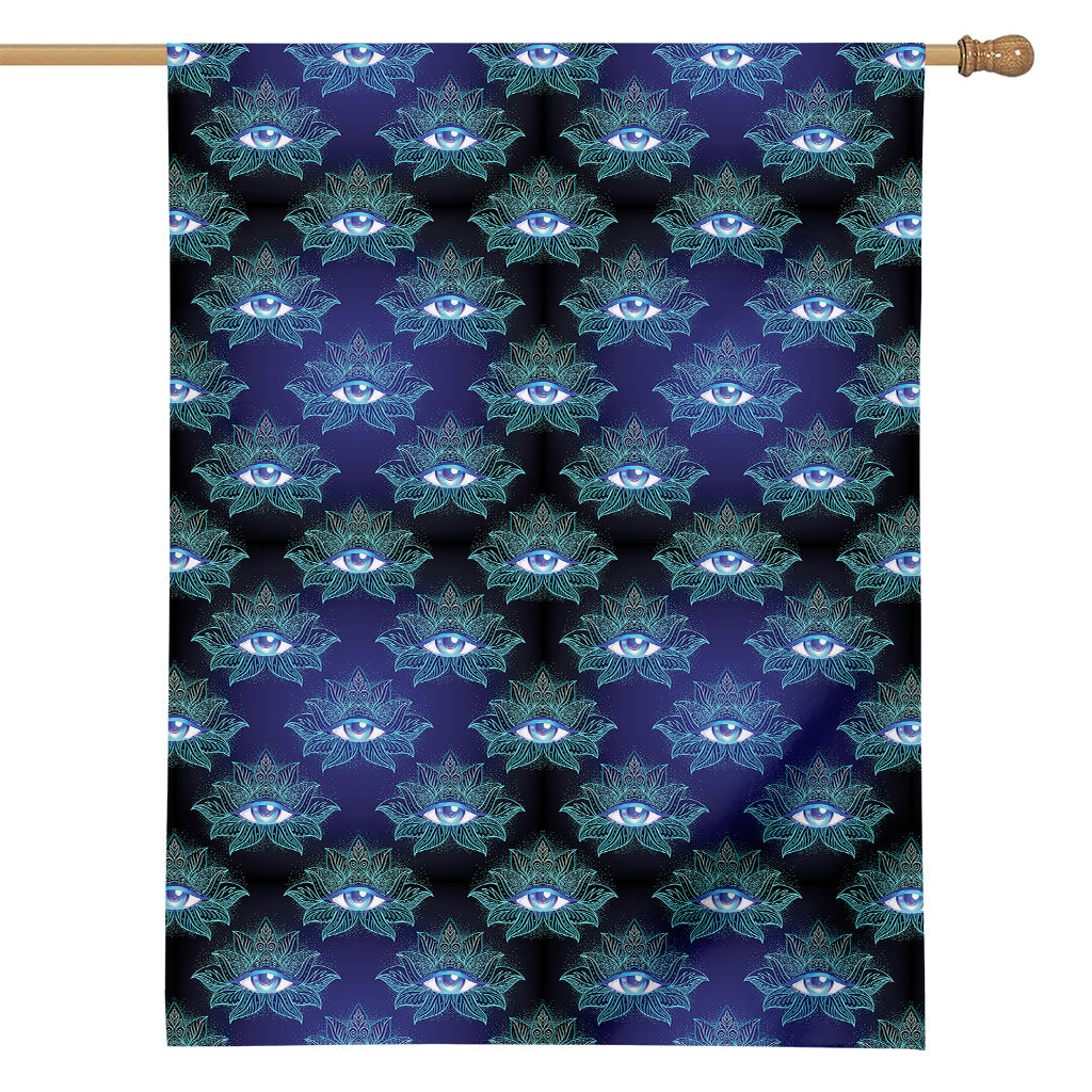 Lotus Eye of Providence Pattern Print House Flag