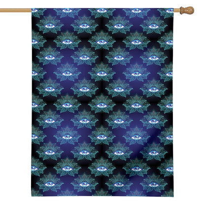 Lotus Eye of Providence Pattern Print House Flag