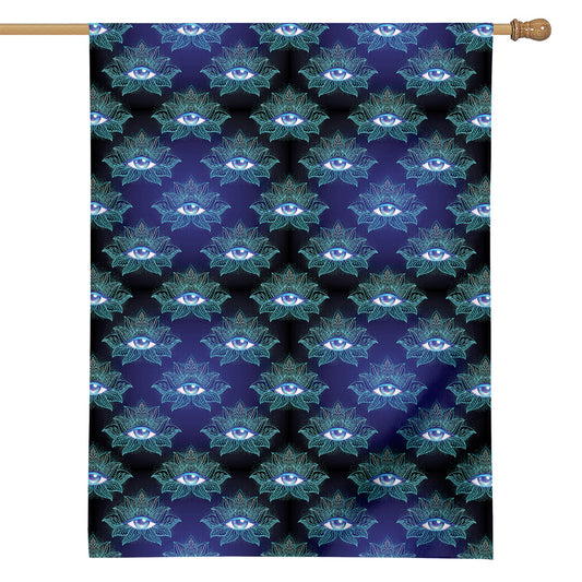 Lotus Eye of Providence Pattern Print House Flag