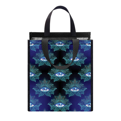 Lotus Eye of Providence Pattern Print Insulated Lunch Tote