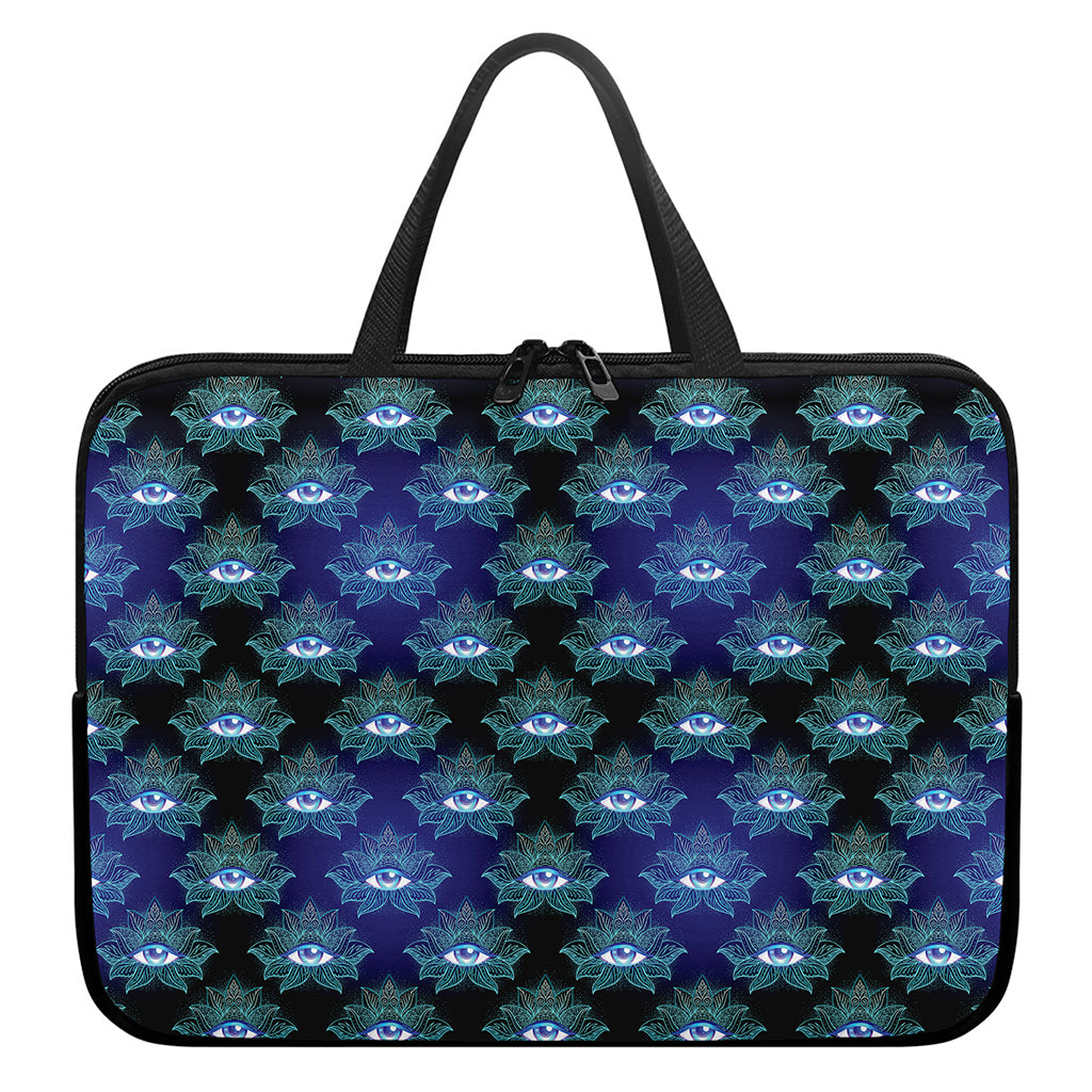 Lotus Eye of Providence Pattern Print Laptop Sleeve With Handle