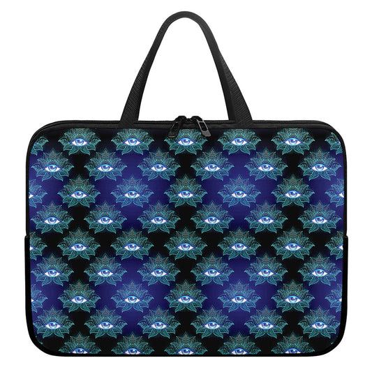 Lotus Eye of Providence Pattern Print Laptop Sleeve With Handle