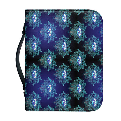 Lotus Eye of Providence Pattern Print Leather Bible Cover