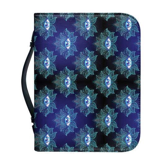 Lotus Eye of Providence Pattern Print Leather Bible Cover