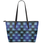 Lotus Eye of Providence Pattern Print Leather Tote Bag