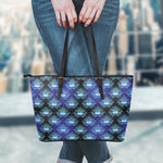 Lotus Eye of Providence Pattern Print Leather Tote Bag