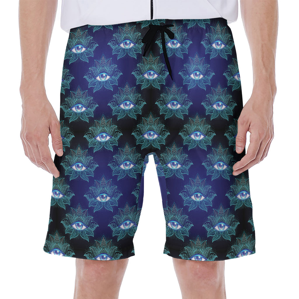 Lotus Eye of Providence Pattern Print Men's Beach Shorts