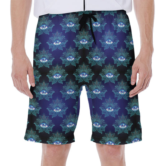 Lotus Eye of Providence Pattern Print Men's Beach Shorts