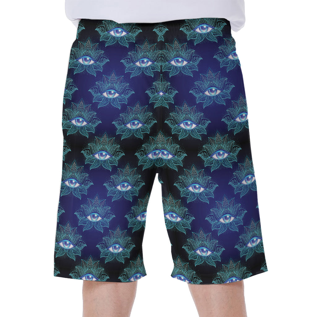 Lotus Eye of Providence Pattern Print Men's Beach Shorts