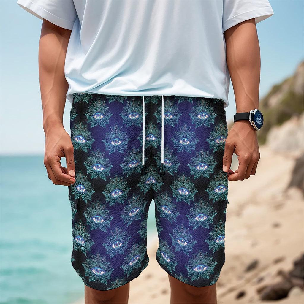 Lotus Eye of Providence Pattern Print Men's Cargo Shorts