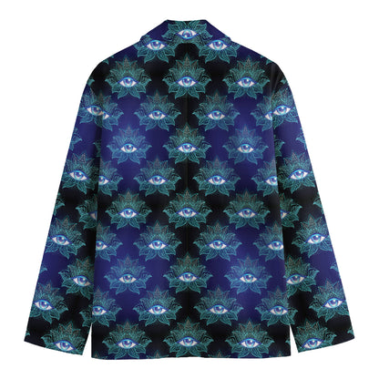 Lotus Eye of Providence Pattern Print Men's Cotton Blazer