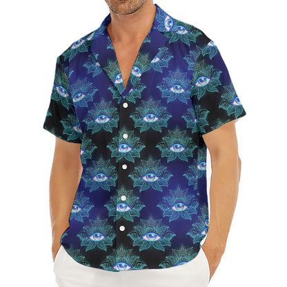 Lotus Eye of Providence Pattern Print Men's Deep V-Neck Shirt