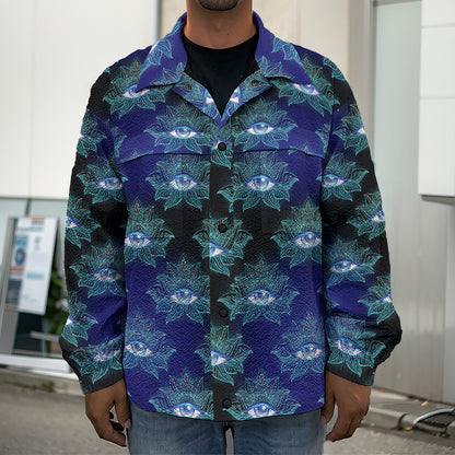 Lotus Eye of Providence Pattern Print Men's Shirt Jacket