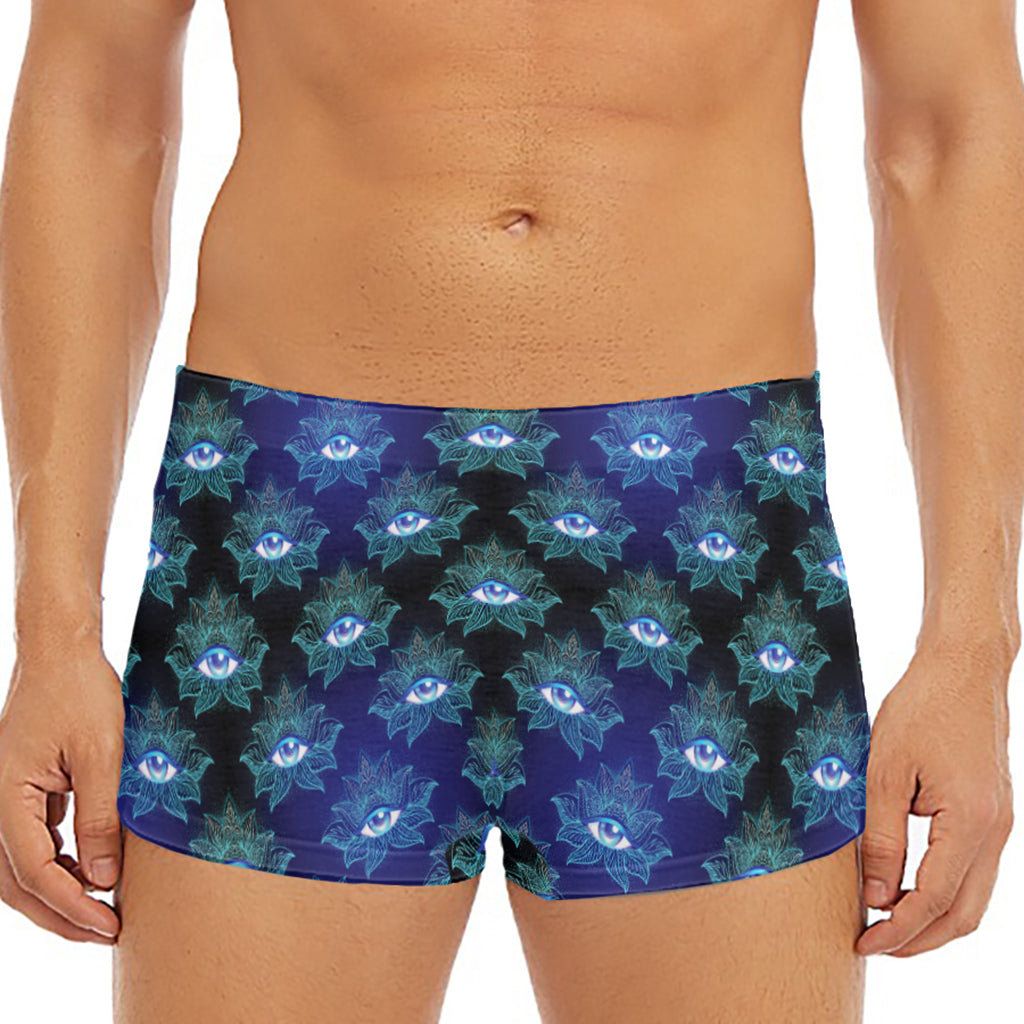 Lotus Eye of Providence Pattern Print Men's Short Boxer Briefs