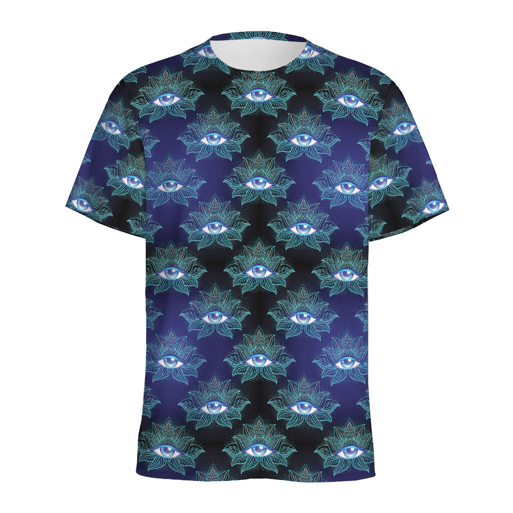 Lotus Eye of Providence Pattern Print Men's Sports T-Shirt