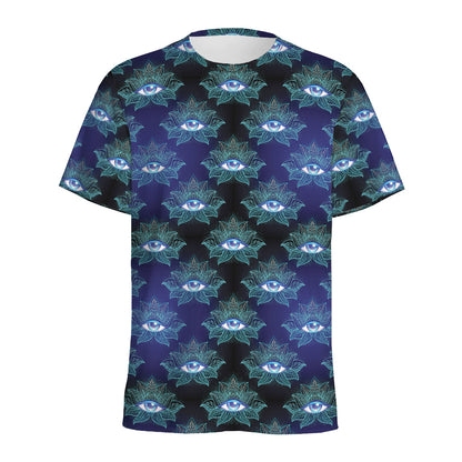Lotus Eye of Providence Pattern Print Men's Sports T-Shirt