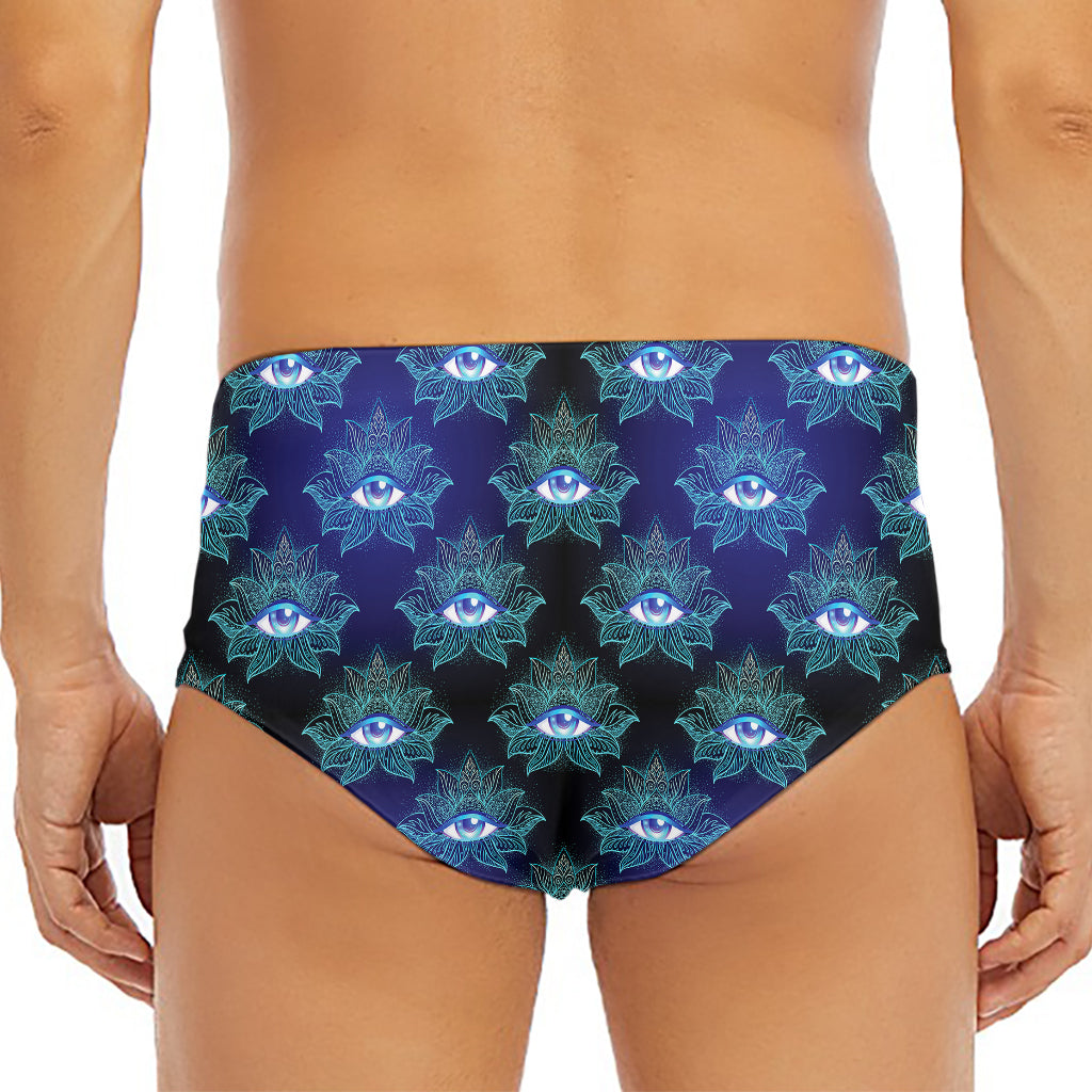 Lotus Eye of Providence Pattern Print Men's Triangle Swim Briefs