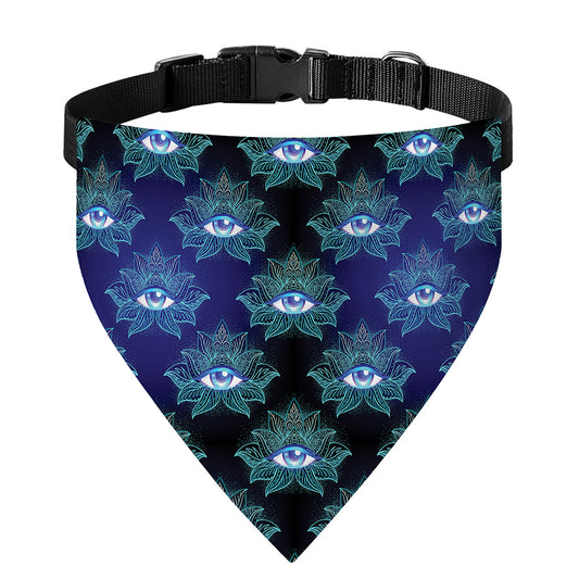 Lotus Eye of Providence Pattern Print Over The Collar Dog Bandana