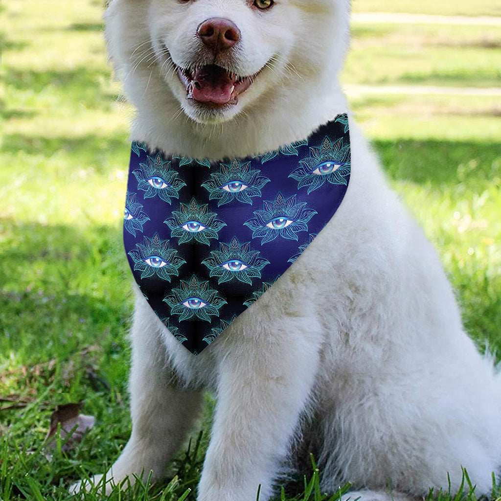 Lotus Eye of Providence Pattern Print Over The Collar Dog Bandana