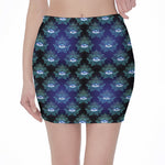 Lotus Eye of Providence Pattern Print Pencil Mini Skirt