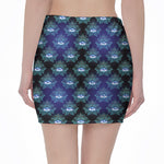 Lotus Eye of Providence Pattern Print Pencil Mini Skirt
