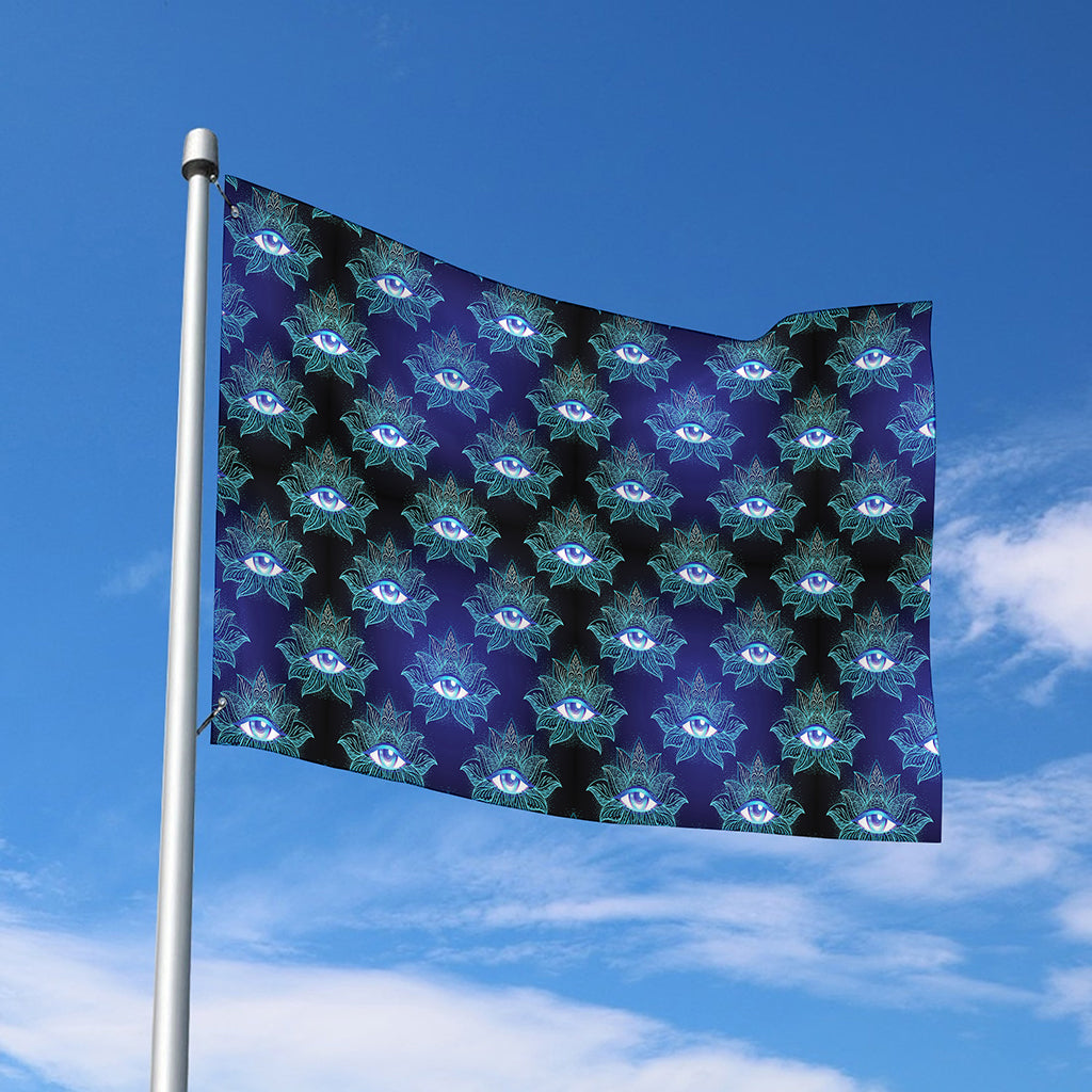 Lotus Eye of Providence Pattern Print Polyester Flag