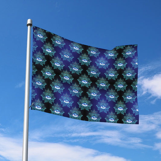 Lotus Eye of Providence Pattern Print Polyester Flag