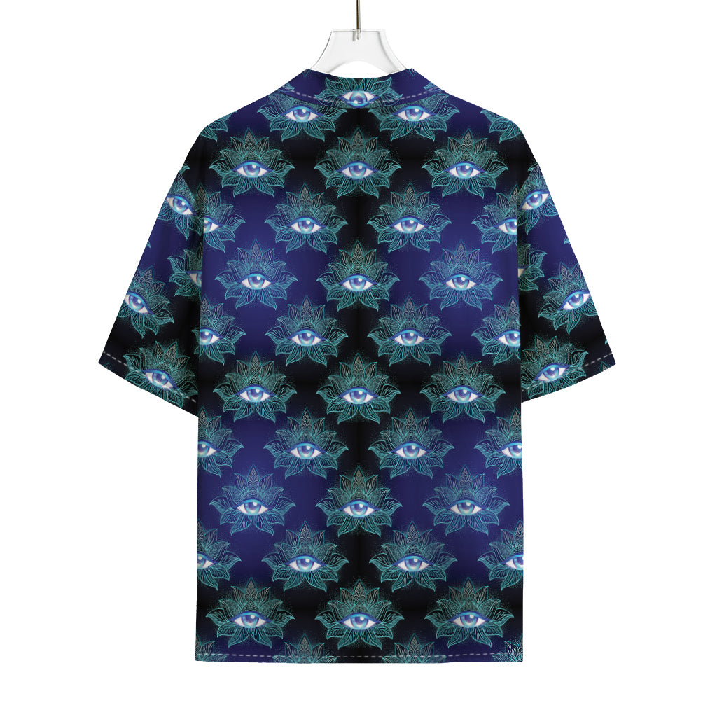 Lotus Eye of Providence Pattern Print Rayon Hawaiian Shirt