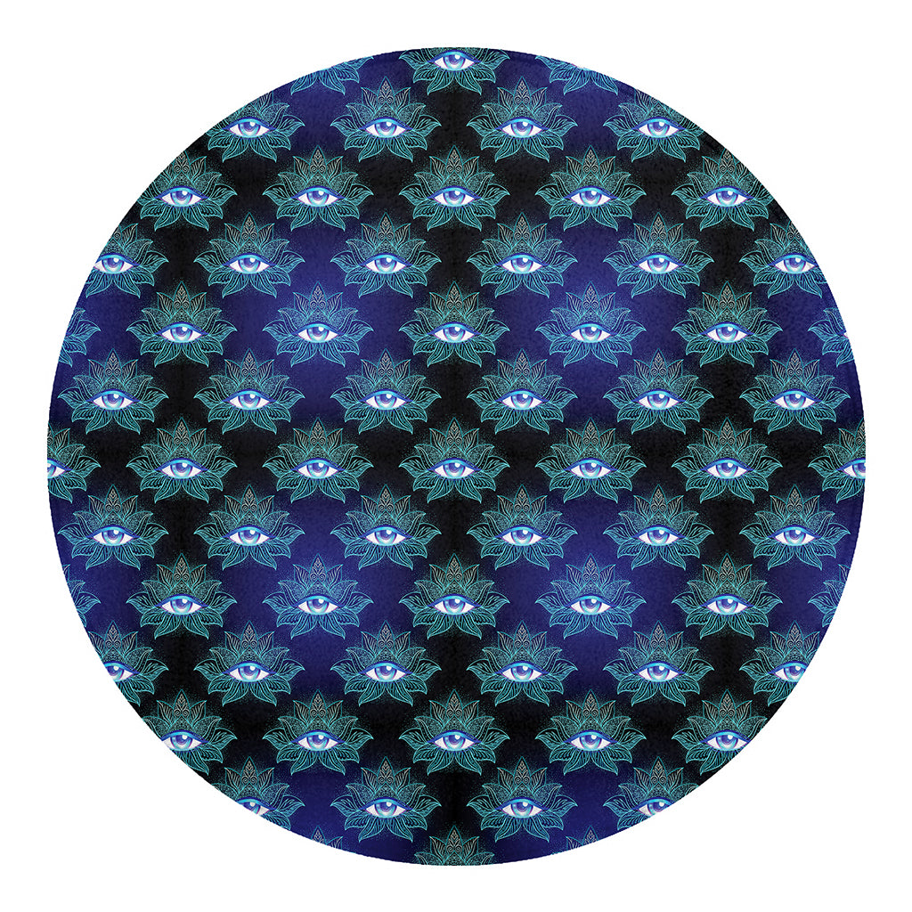 Lotus Eye of Providence Pattern Print Round Blanket