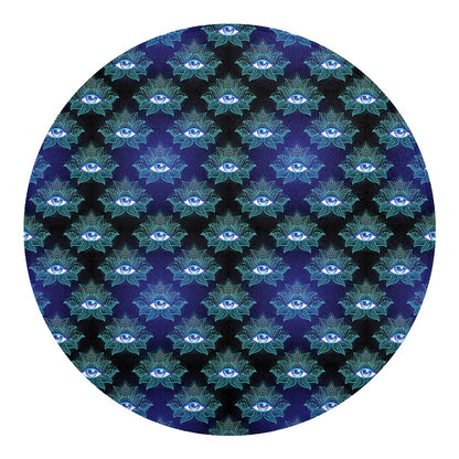 Lotus Eye of Providence Pattern Print Round Blanket