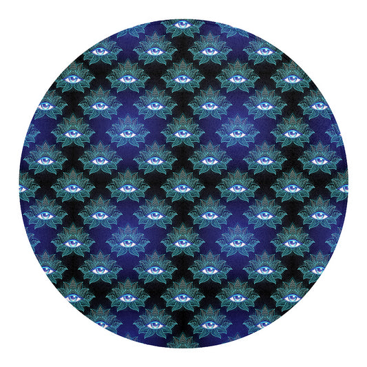 Lotus Eye of Providence Pattern Print Round Blanket