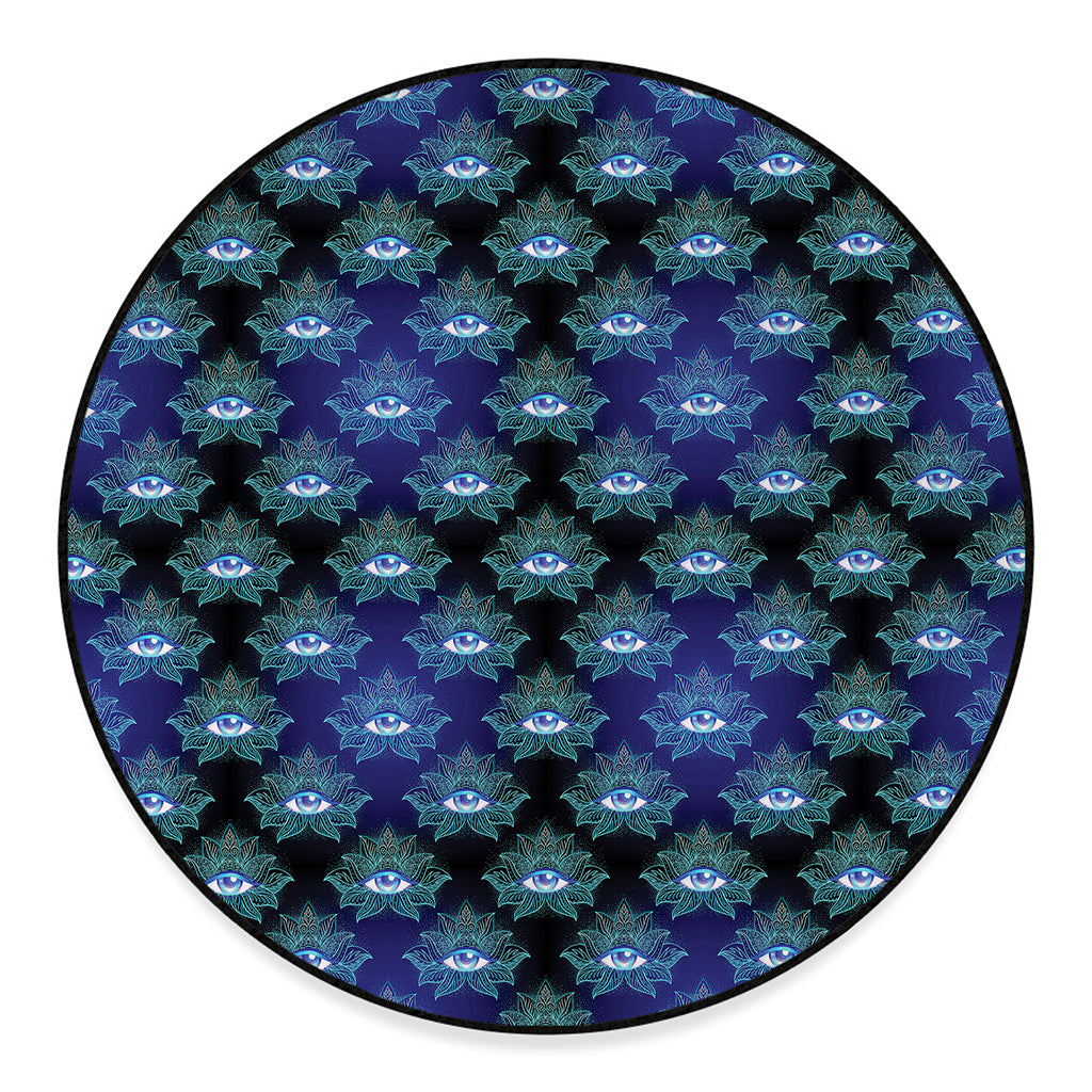 Lotus Eye of Providence Pattern Print Round Floor Mat