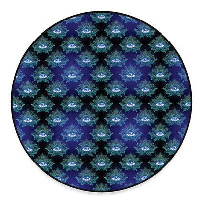 Lotus Eye of Providence Pattern Print Round Floor Mat