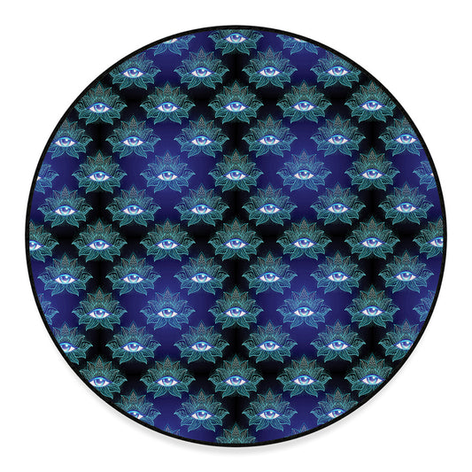 Lotus Eye of Providence Pattern Print Round Floor Mat