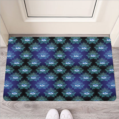 Lotus Eye of Providence Pattern Print Rubber Doormat