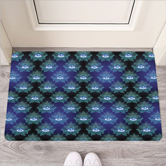 Lotus Eye of Providence Pattern Print Rubber Doormat