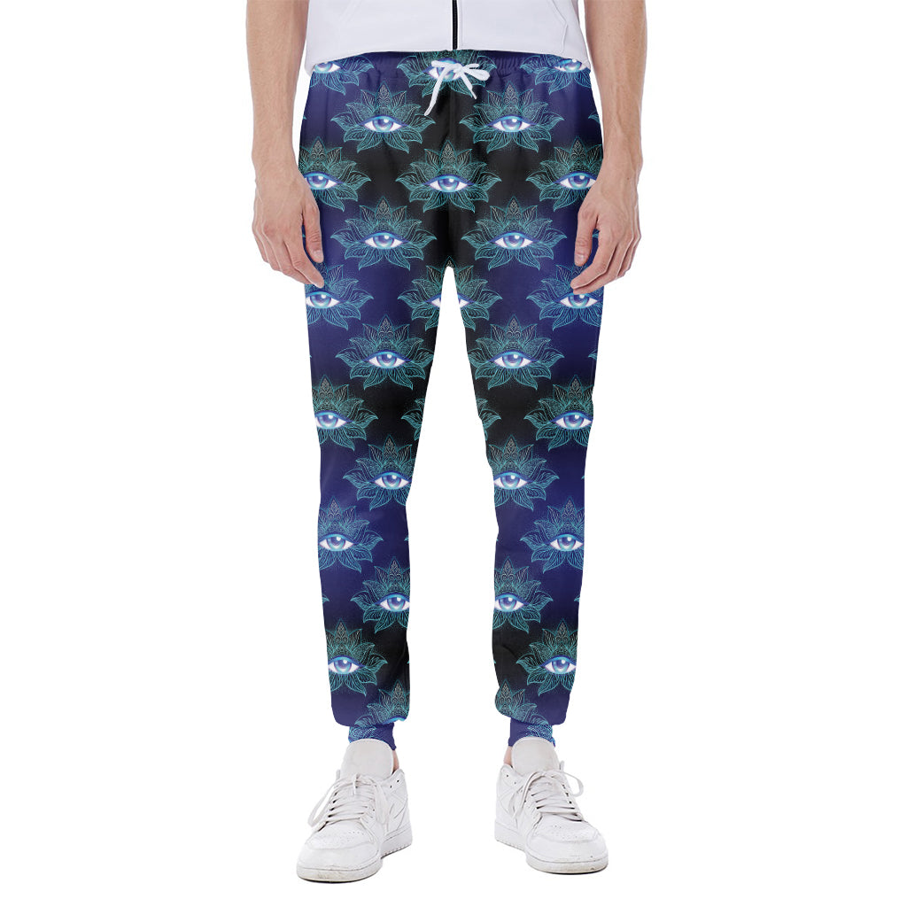 Lotus Eye of Providence Pattern Print Scuba Joggers
